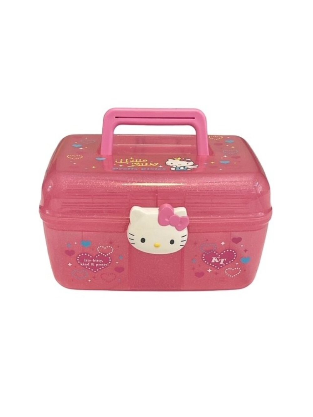 Vintage 2004 Sanrio Hello Kitty Organizer Box Pink Japan Storage Case Jewelry